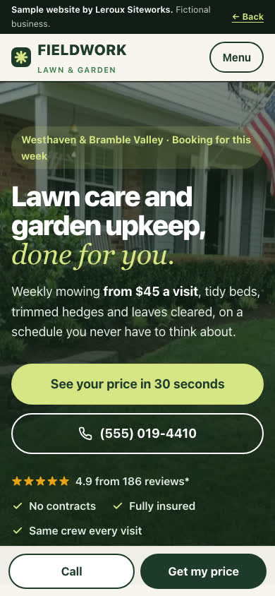 Fieldwork on a phone, with a See your price button